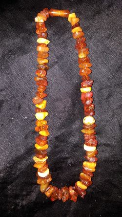 AMBER r genuine Rock necklace 16" long great condition