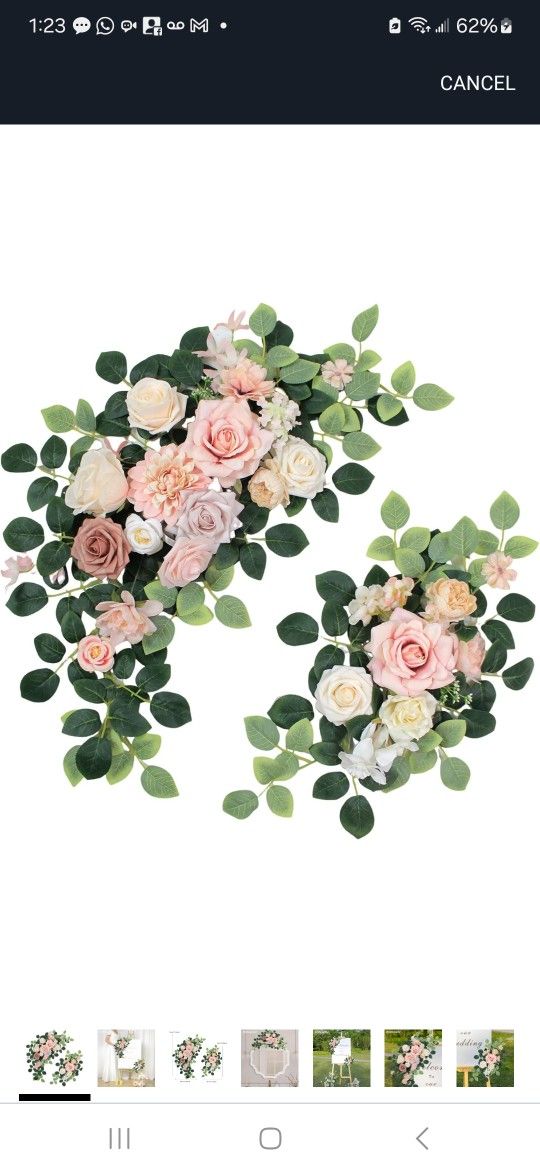 Pack of 2 Faux Flowers,Wedding Arch Flowers,Wisteria Hanging Flowers,Flower Garland Be Suited to Aisle Decorations for Wedding Ceremony,Wedding Arches