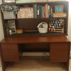 Solid Wood Desk Book Case Hutch Office