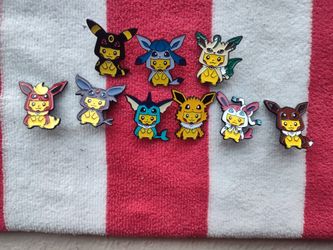 Pikachu Eevee Poncho Pins