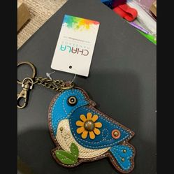 Bird Keychain Key Chain Or Purse Charm New Blue