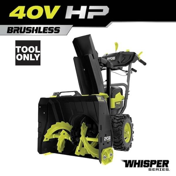 RYOBI 22 in. 40-Volt HP Brushless Whisper Series 2-Stage Cordless Electric Self-Propeled Snow Blower