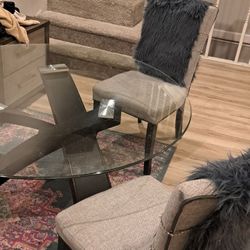 48 Inch Glass Table With 4 Chairs