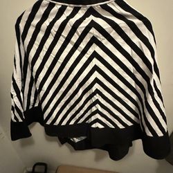 American Living Skirt, Black And White Stripes, 14