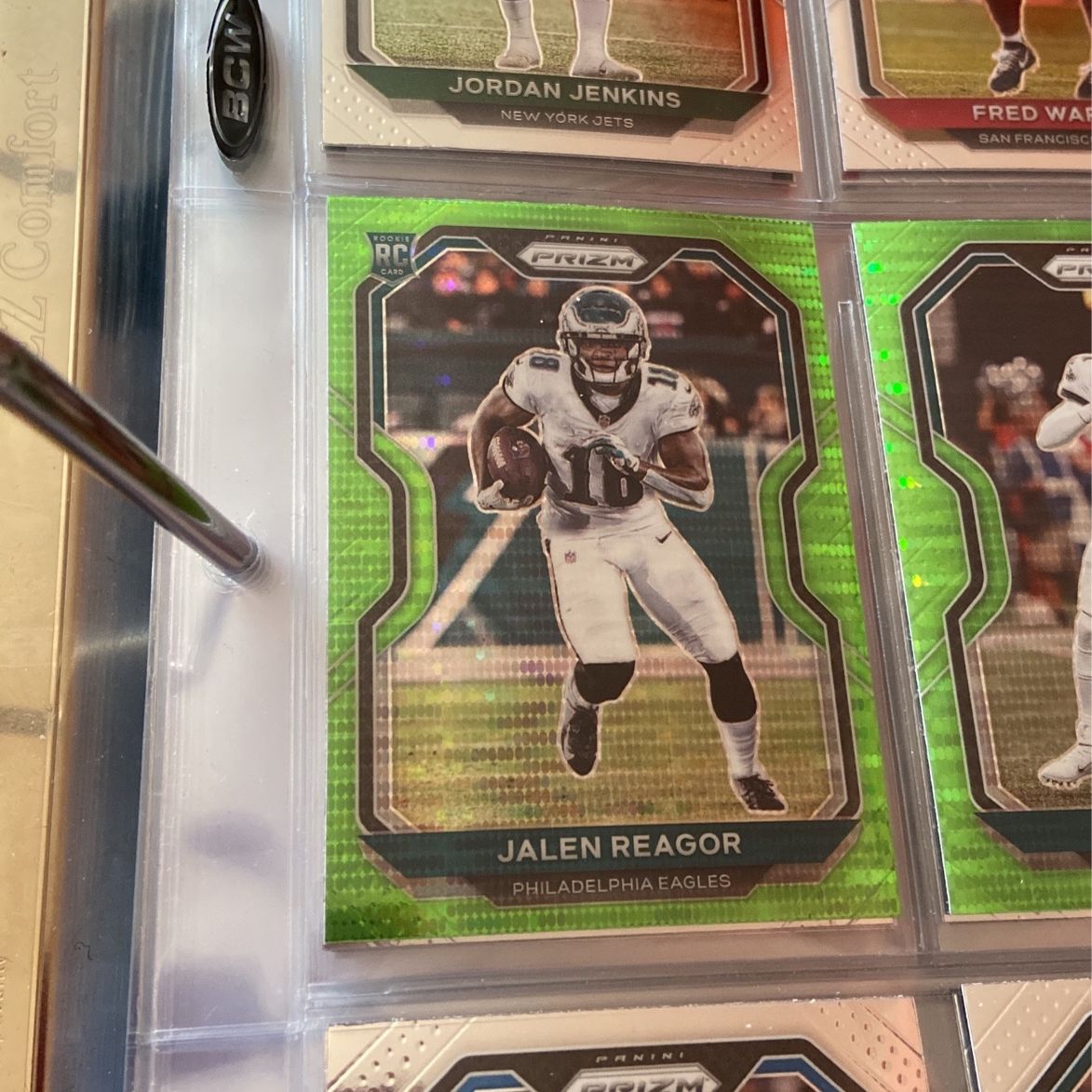2020 Prizm Jalen Reagor Green Prizm Silver Rookie Card RC Eagles #342