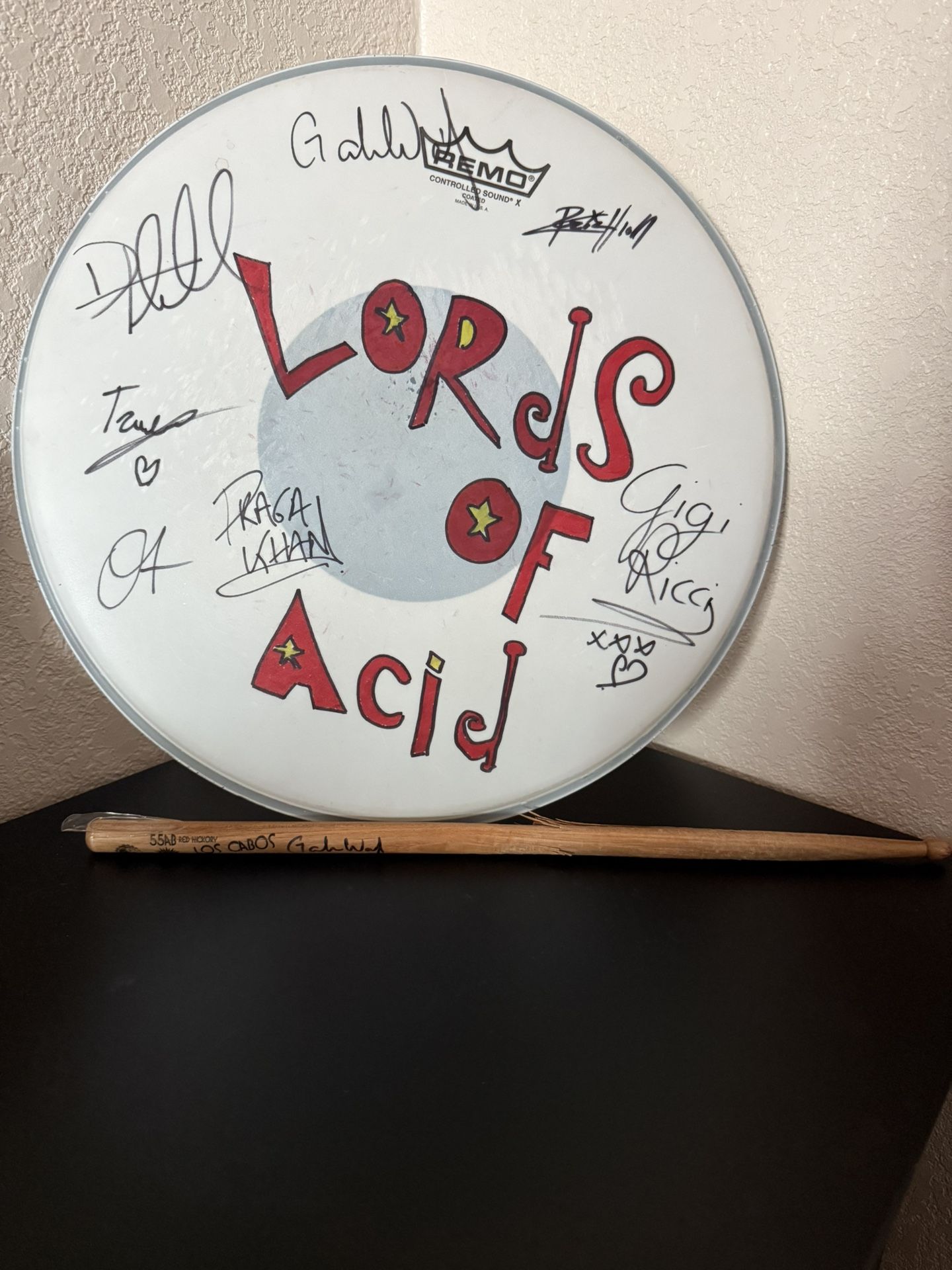 Signed Lords of Acid Drum Plate & Stick