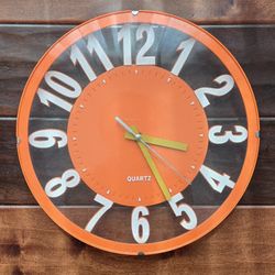 Orange Quartz Wall Clock