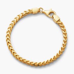 Beand new in box  Jaxxon Sterling Silver Curb Chain Bracelet in Gold (8")   Make a bold statement with our gold Cuban Link + Franco Bracelet Stack, a 