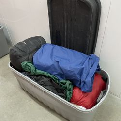 Bin Of Camping Gear. 