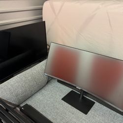 TV And Samsung Curved Monitor 