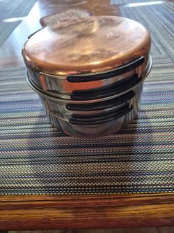 Vintage Copper Bottom Camping Mess Kit