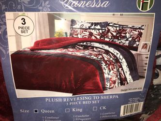 New 3 pc Queen Borrego blanket