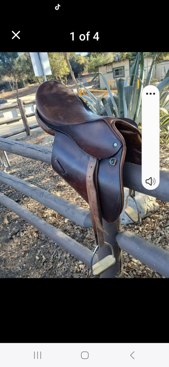 English Campbell Equestrian Jorse Saddle All Leather Good Condition $250