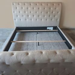 Ashley king tufted beige frame pick up near tulsa hills 