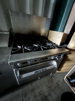 Six Burner Imperial Stainless Steel Gas Stove