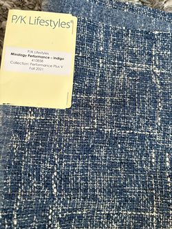 New P/K Lifestyles Mixology Performance Indigo woven upholstery fabric from their Performance Plus V collection 35x59