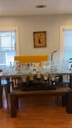 A Few Crystal Vases & Glassware