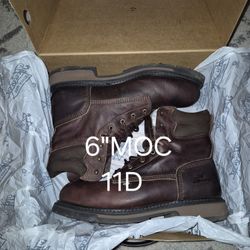 THOROGOOD 💯 LEATHER 6"MOC STEEL TOE LACE UP BOOTS 