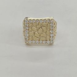 10kt Real Gold Nugget Ring For Men 