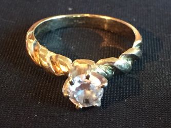 14k solid gold anillo de compromiso size: 5 1/2