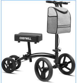 COSYWILL Steerable Knee Scooter,Economy Knee Walker,Black (N122)