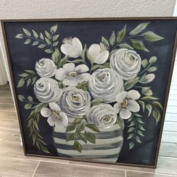 Blue Floral Vase Wall Art (37 inches by 37 inches)