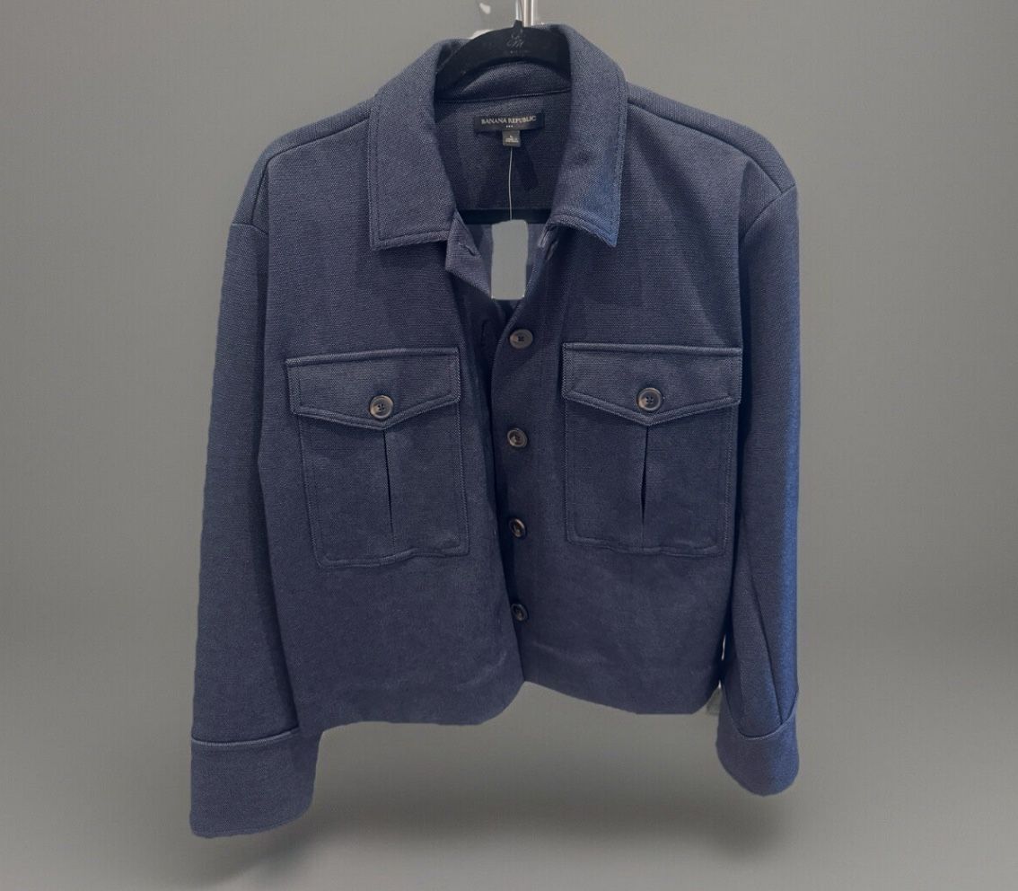 Banana Republic Women's Double-Knit Trucker Jacket - Indigo Blue - Size Large ($55) - New with Tags!