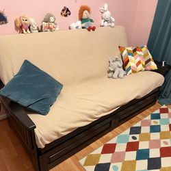 Futon sleeper with drawers