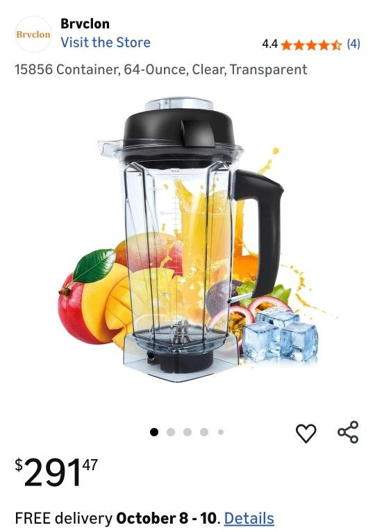 15856 Container, 64-Ounce, Clear, Transparent Vitamix