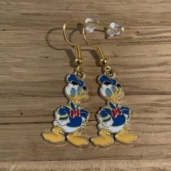 Donald Duck Cartoon Character Hook Earrings 