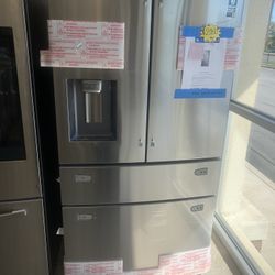 New Scratch And Dent Samsung 36”4 Door Fridge Stainless steel 6 month Warranty 