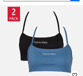 Calvin Klein Performance 2 Pack Sports Bra Microfiber Stretch NEW