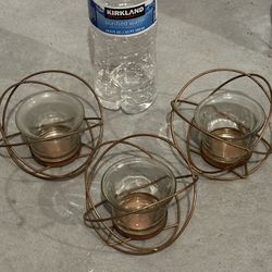 Set of 3 Metal Candle Holders
