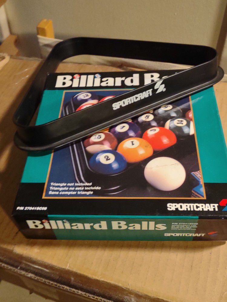 Sportscraft Billiard Balls For Pool Table With 8 Ball Matching Rack