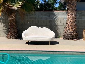 TOV Furniture Cloud Cream Velvet Settee