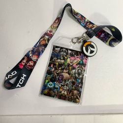 Blizzard Overwatch Super Team Lanyard with Badge Holder - Multicolor New