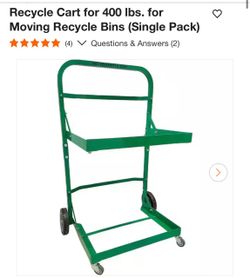 Recycle Bin Moving Cart 400 lb Capacity