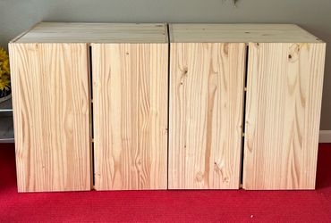 Ikea ivar cabinet 2 adjustable shelves solid natural pine wood bookcase sideboard multi-use