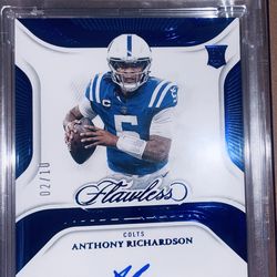 2023 Flawless Anthony Richardson Rookie Debut Signature Sapphire