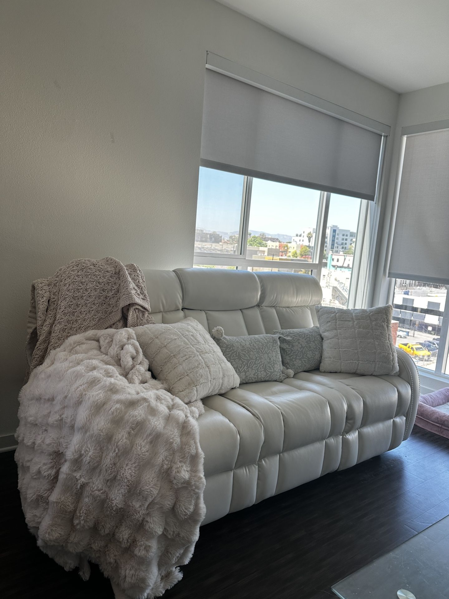 white Leather Couch 
