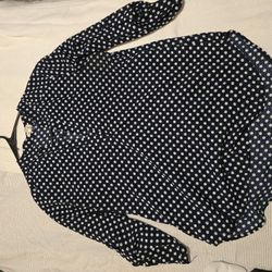 Navy Blue Polka Dot Shirt