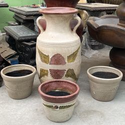 Clay Pots 4 Pieces $130.00