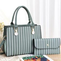 Elegant Striped Handbag & Wallet Set – Chic Everyday Companion