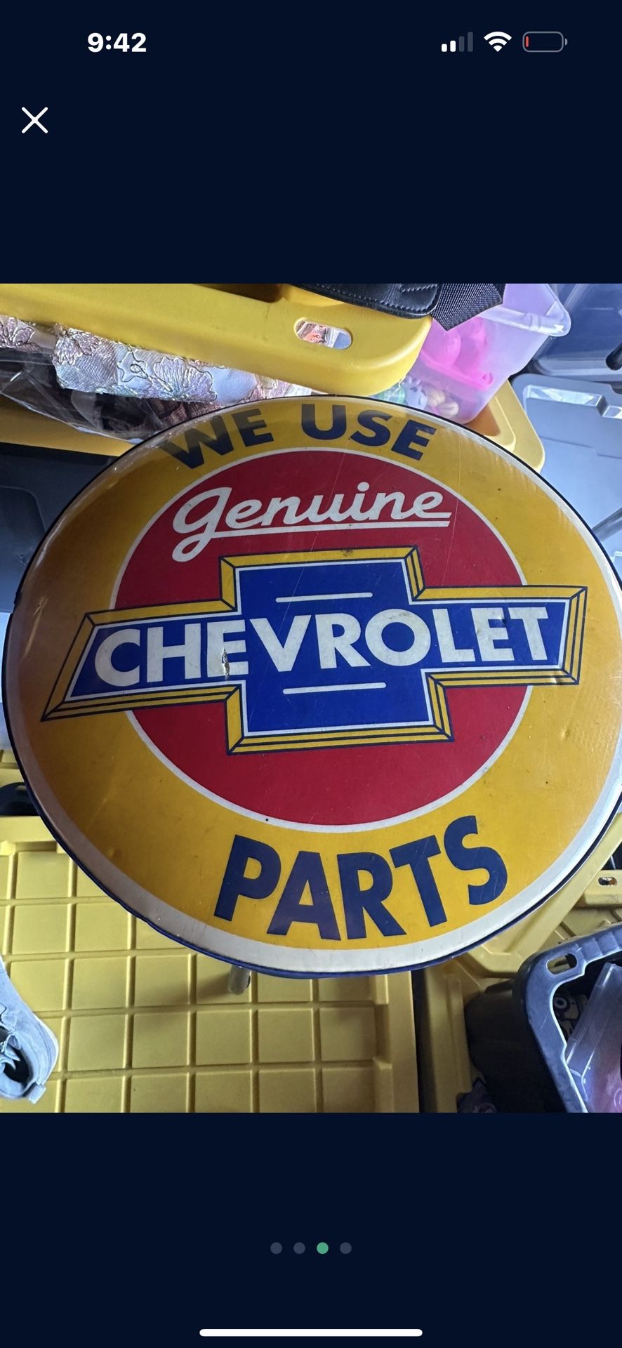 Yellow Chevrolet Bar Stool/Chair