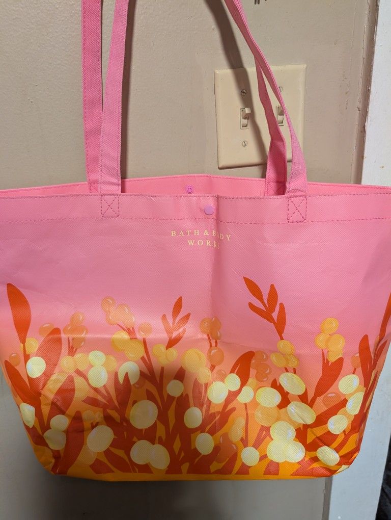Bath & Body Works MOTHER'S DAY 2021 Reusable TOTE (Bag Only) PRETTY PINK DESIGN