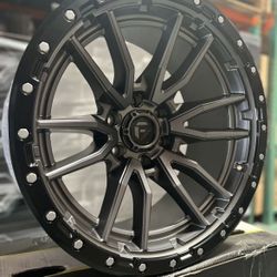 (4) 20X10 FUEL REBEL D680 MATTE ANTHRACITE OFF-ROAD RIMS (6X139.7)