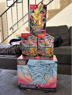 Pokemon Chaos Rising ETB and Ascended Heroes Booster Bundles