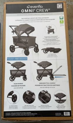 Evenflo Omni Crew 3-in-1 Stroller Wagon, Oyster Gray