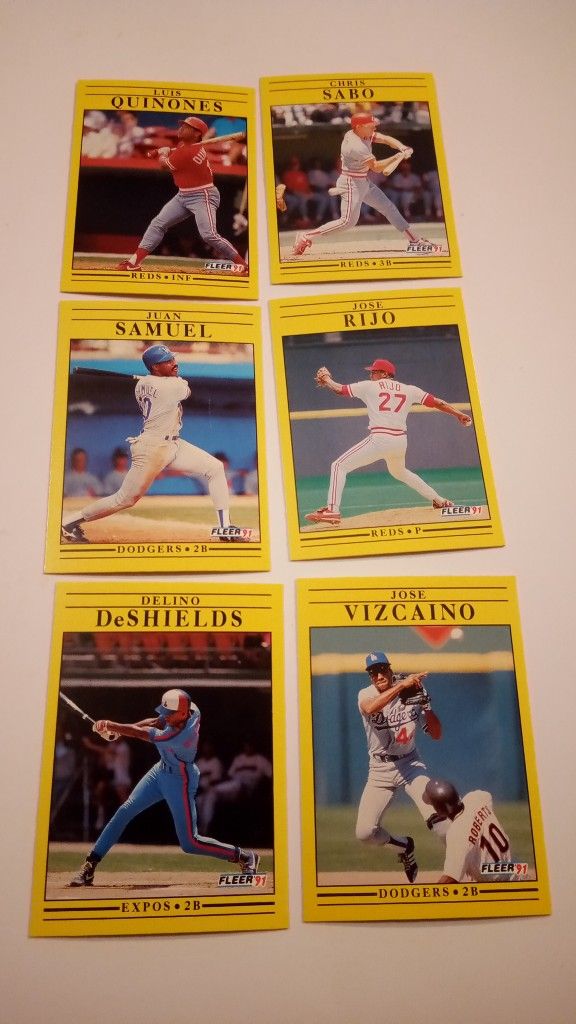 Lot Of 6 Baseball Trading Cards 6pc