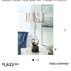 Global Views Twig Modern Nickel Lamp